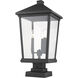 Beacon 3 Light 24.75 inch Black Outdoor Pier Mounted Fixture