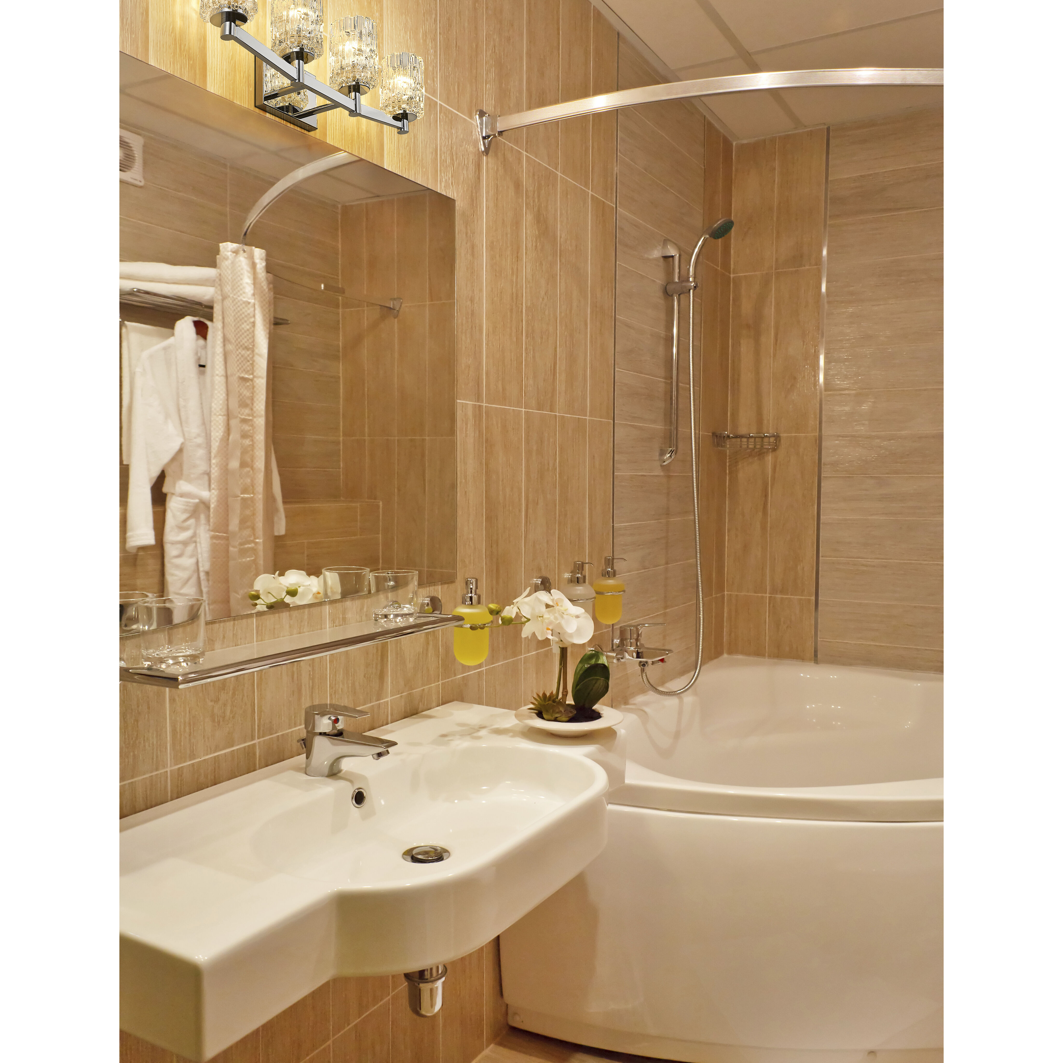 Aubrey 4 Light 31.5 inch Chrome Vanity Wall Light