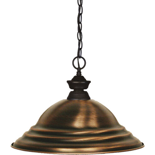 Shark 1 Light 16 inch Bronze Pendant Ceiling Light in Antique Copper Steel, 3.68