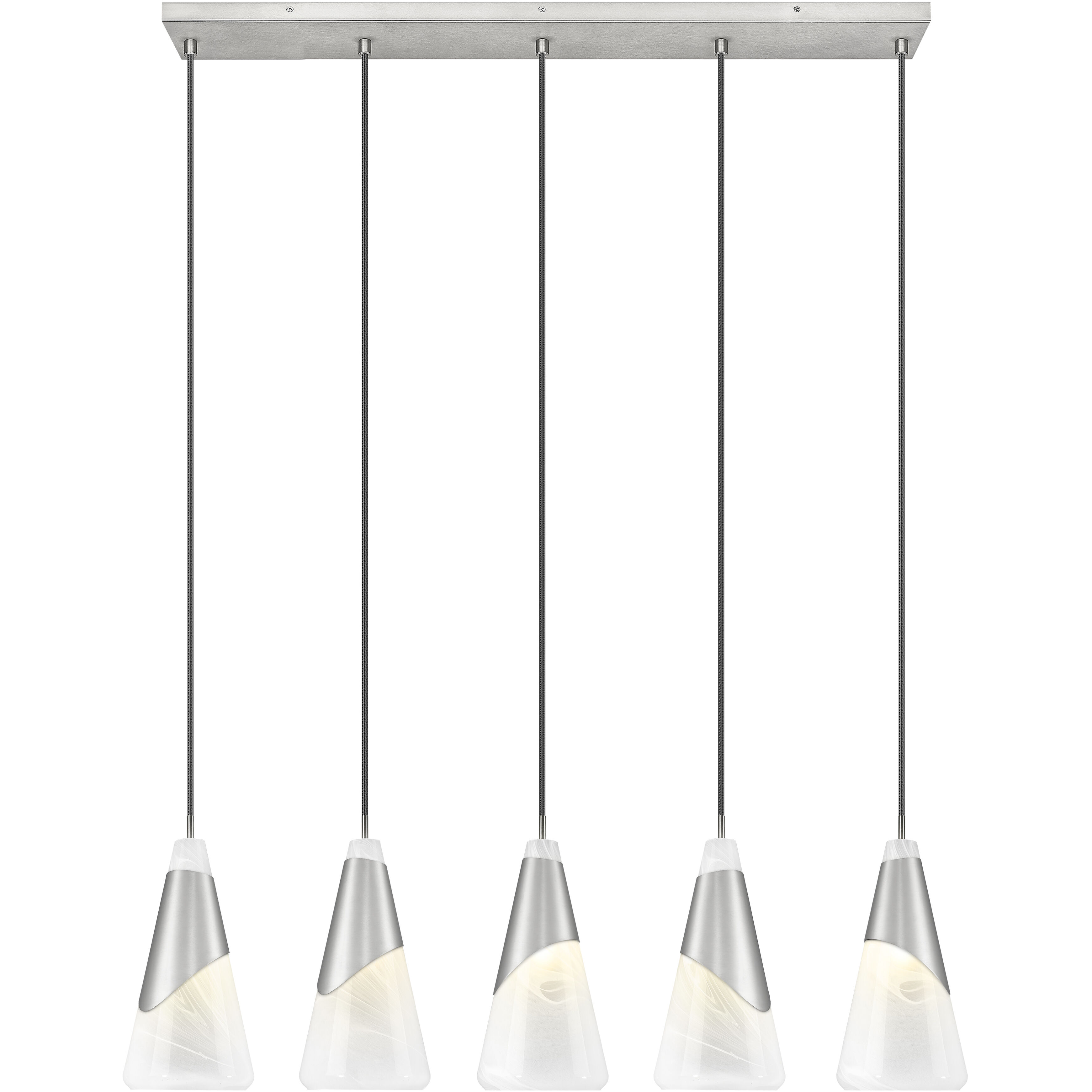 Aimie Linear Chandelier Ceiling Light in Brushed Nickel