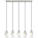 Aimie Linear Chandelier Ceiling Light in Brushed Nickel