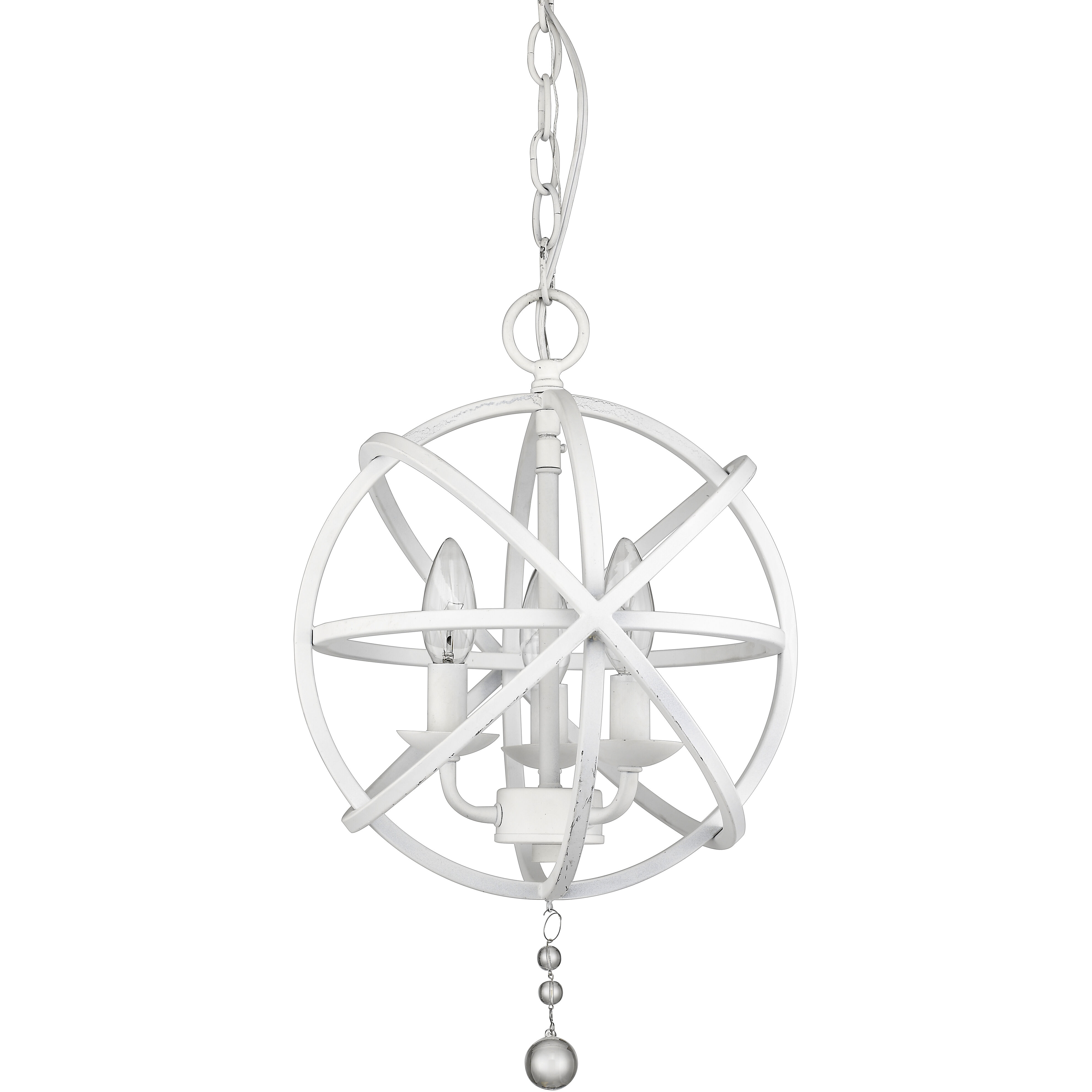 Tull 3 Light 12 inch Matte White Chandelier Ceiling Light