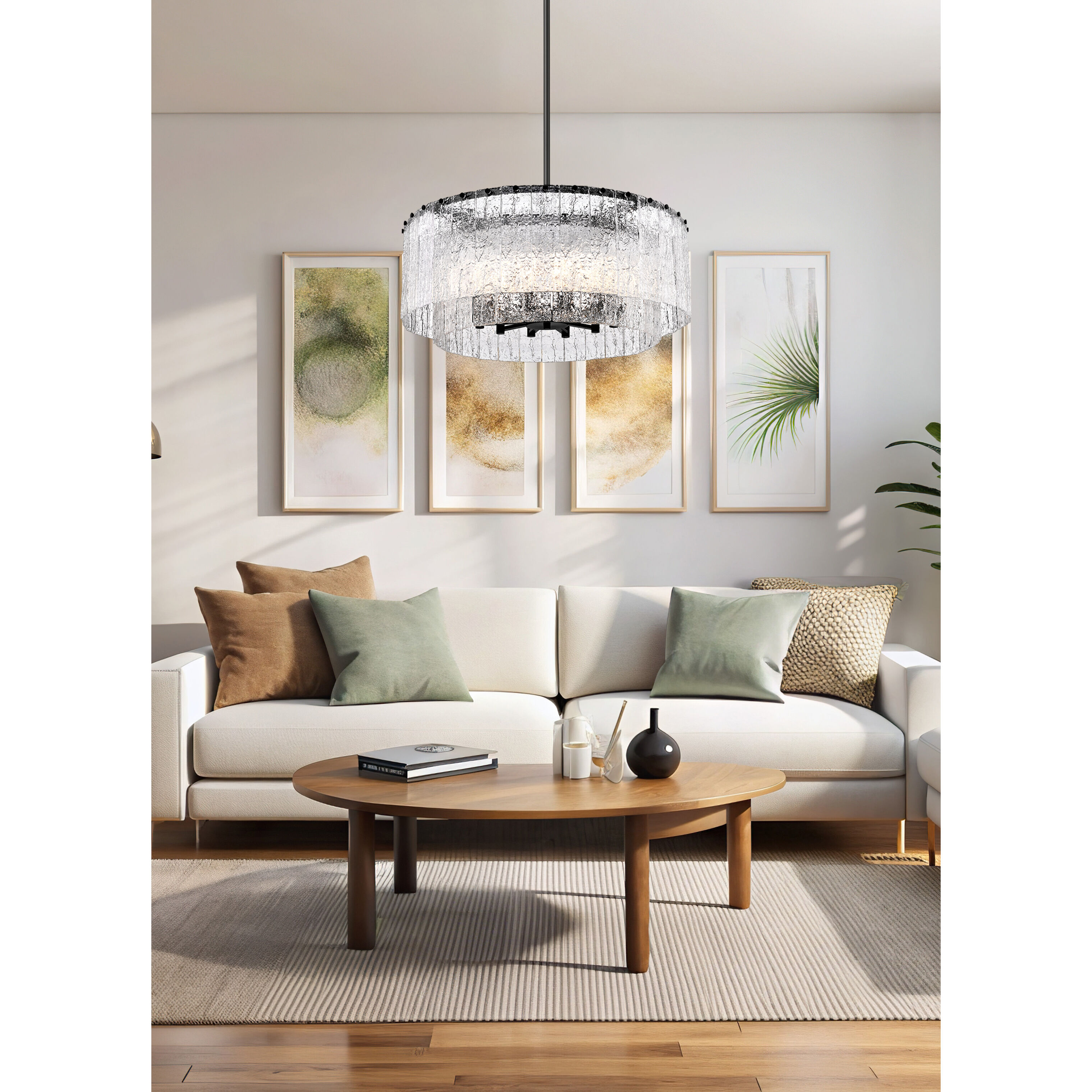Glacier 12 Light 33 inch Matte Black Pendant Ceiling Light