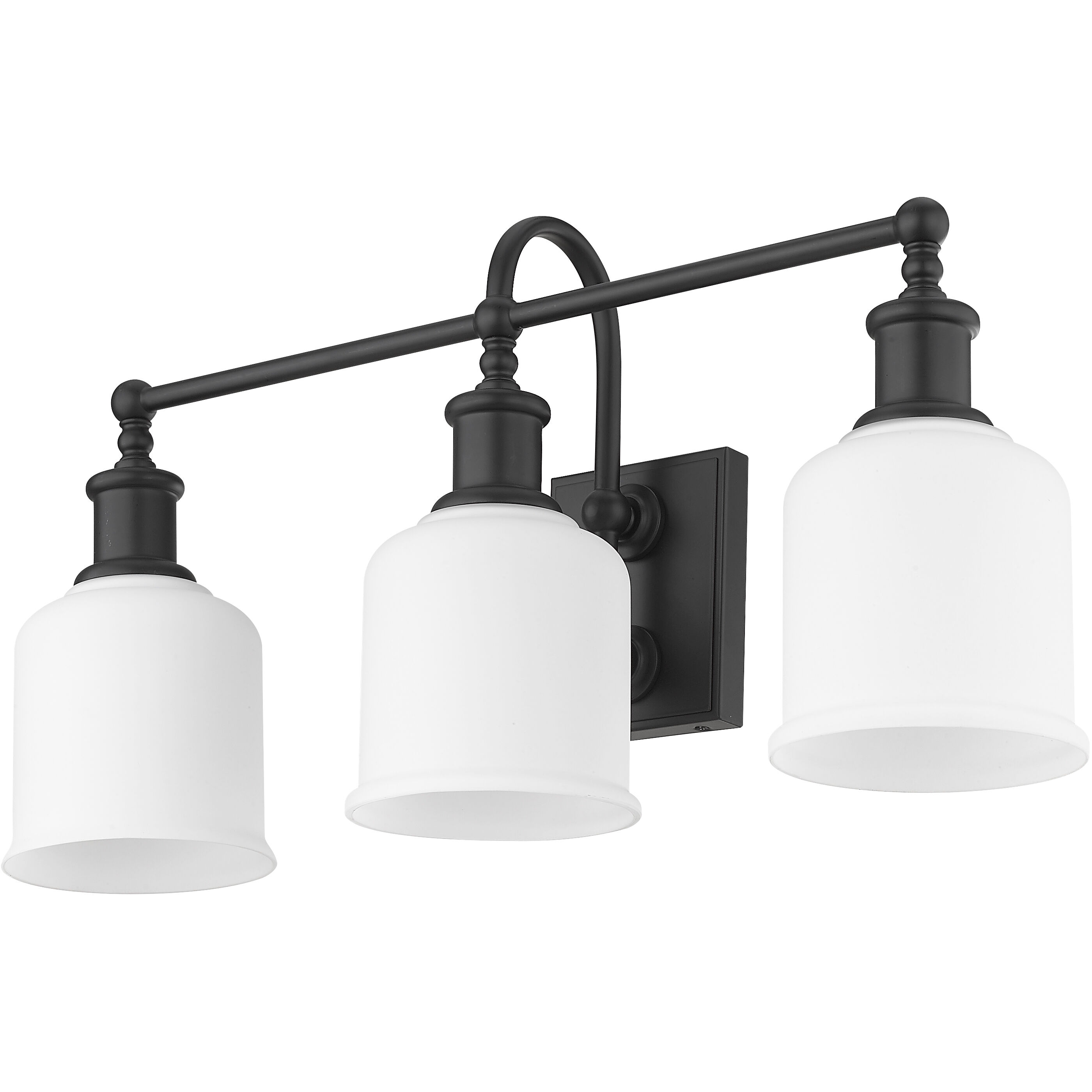 Bryant 3 Light 24 inch Matte Black Vanity Wall Light
