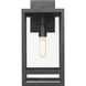 Nuri 1 Light 17.5 inch Black Outdoor Wall Light