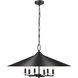 Rialto 6 Light 32 inch Matte Black Pendant Ceiling Light in Matte Black Outer,  Signature Rubbed Brass Inner