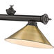 Cordon 3 Light 57.25 inch Bronze Billiard Ceiling Light in Rubbed Brass Metal