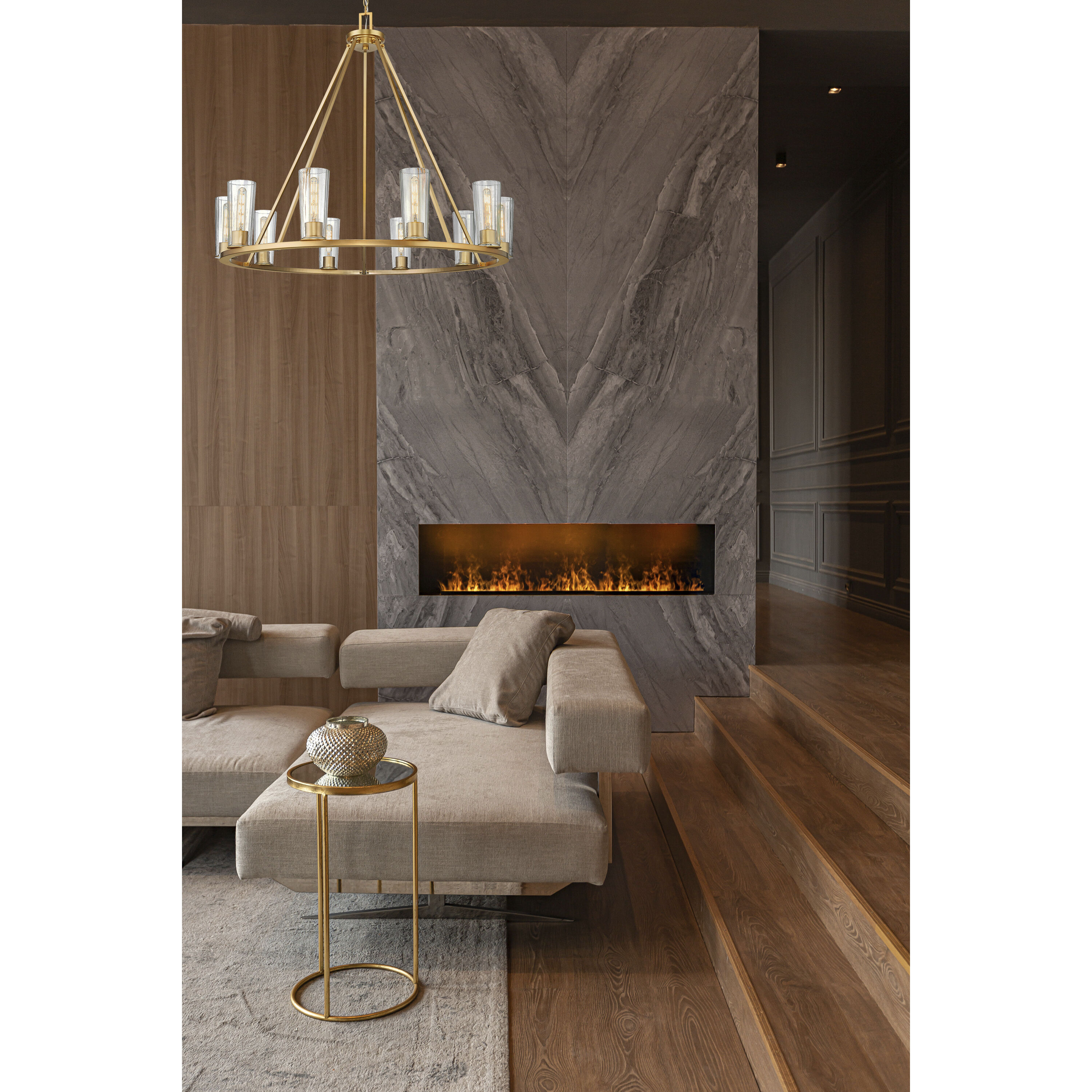 Titus 10 Light 46 inch Modern Gold Chandelier Ceiling Light