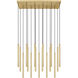 Forest Linear Chandelier Ceiling Light in Modern Gold