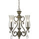 Melina 3 Light 17 inch Golden Bronze Chandelier Ceiling Light in Cognac Seedy Glass