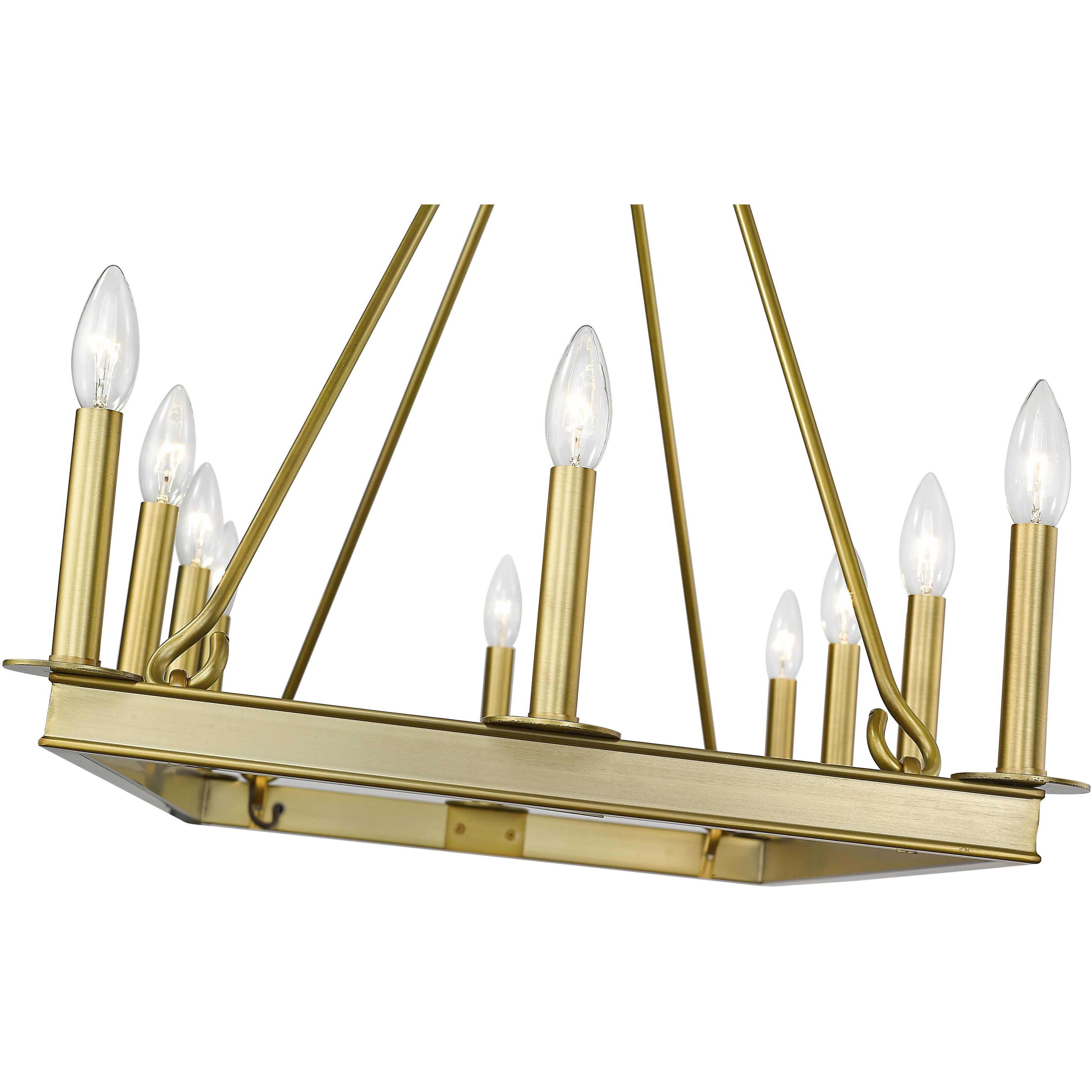 Barclay 10 Light 34 inch Olde Brass Linear Chandelier Ceiling Light