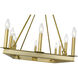 Barclay 10 Light 34 inch Olde Brass Linear Chandelier Ceiling Light