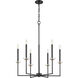 Gaultier 6 Light 27.25 inch Matte Black and Mondern Gold Chandelier Ceiling Light in Matte Black and Modern Gold