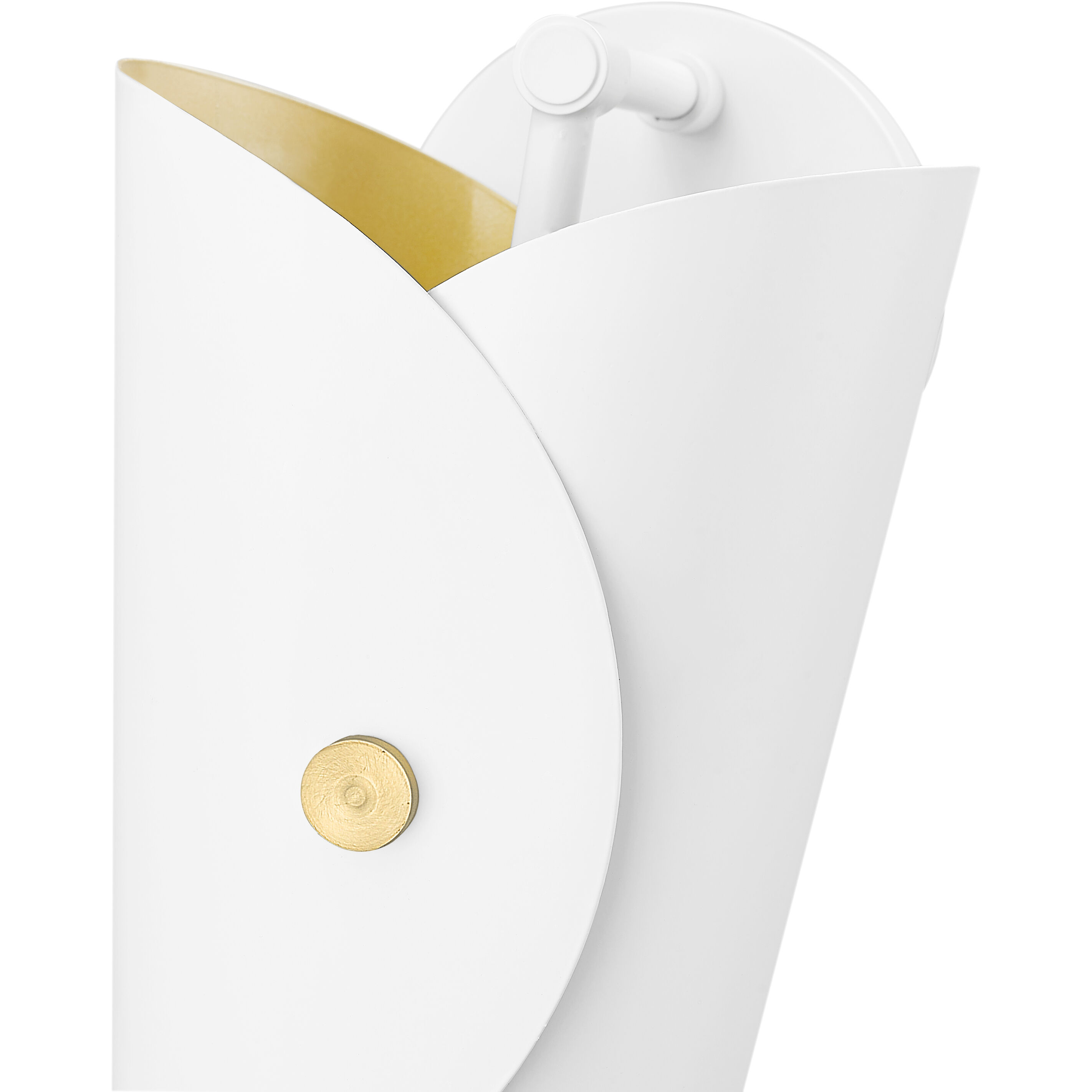 Salone Wall Sconce Wall Light in Matte White, Matte White Outer,  Gold Inner