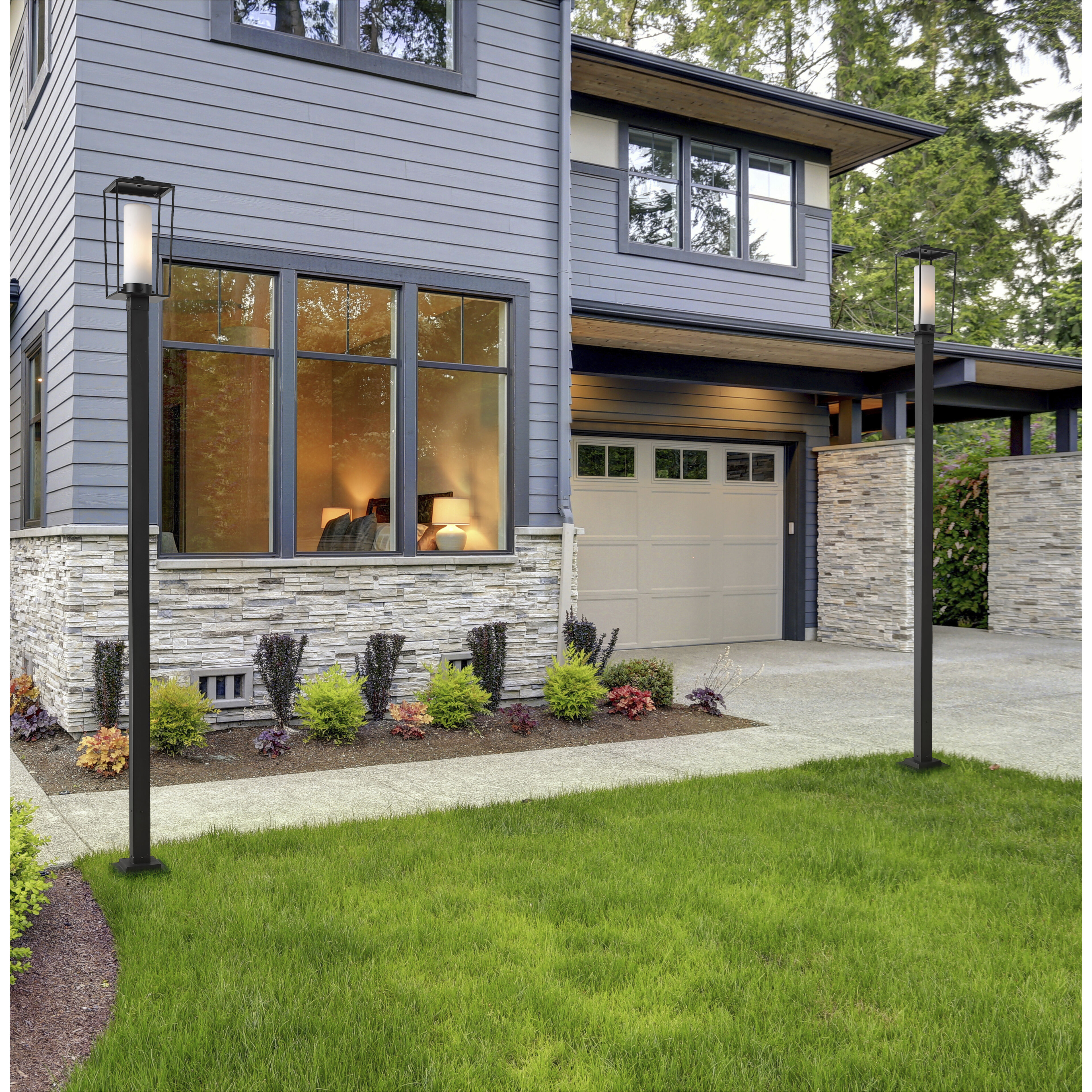 Sheridan 1 Light 116.25 inch Black Outdoor Post Mounted Fixture