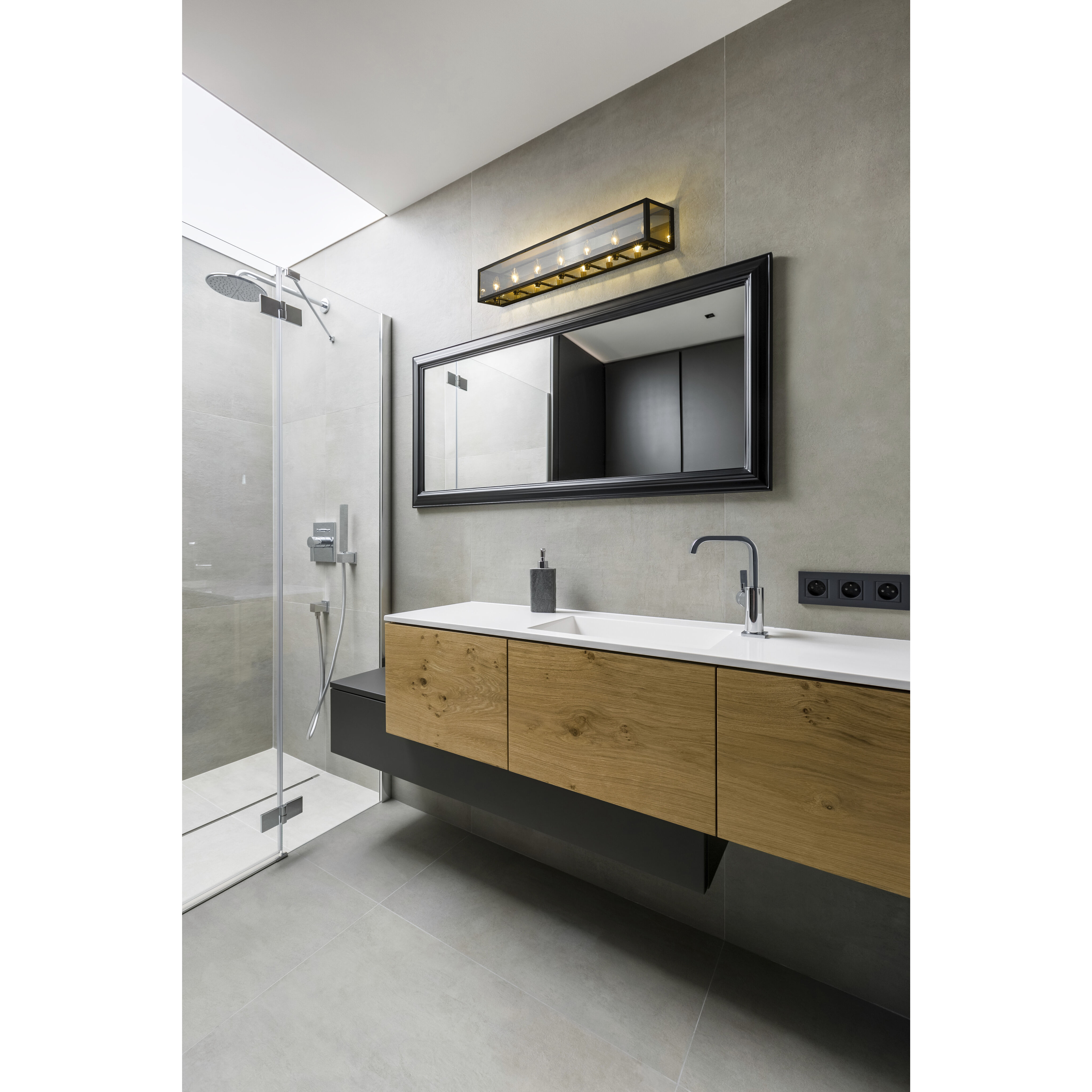 Infinity 7 Light 44 inch Misty Charcoal Vanity Wall Light