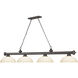 Cordon 4 Light 81.25 inch Bronze Billiard Ceiling Light in Matte Opal Glass