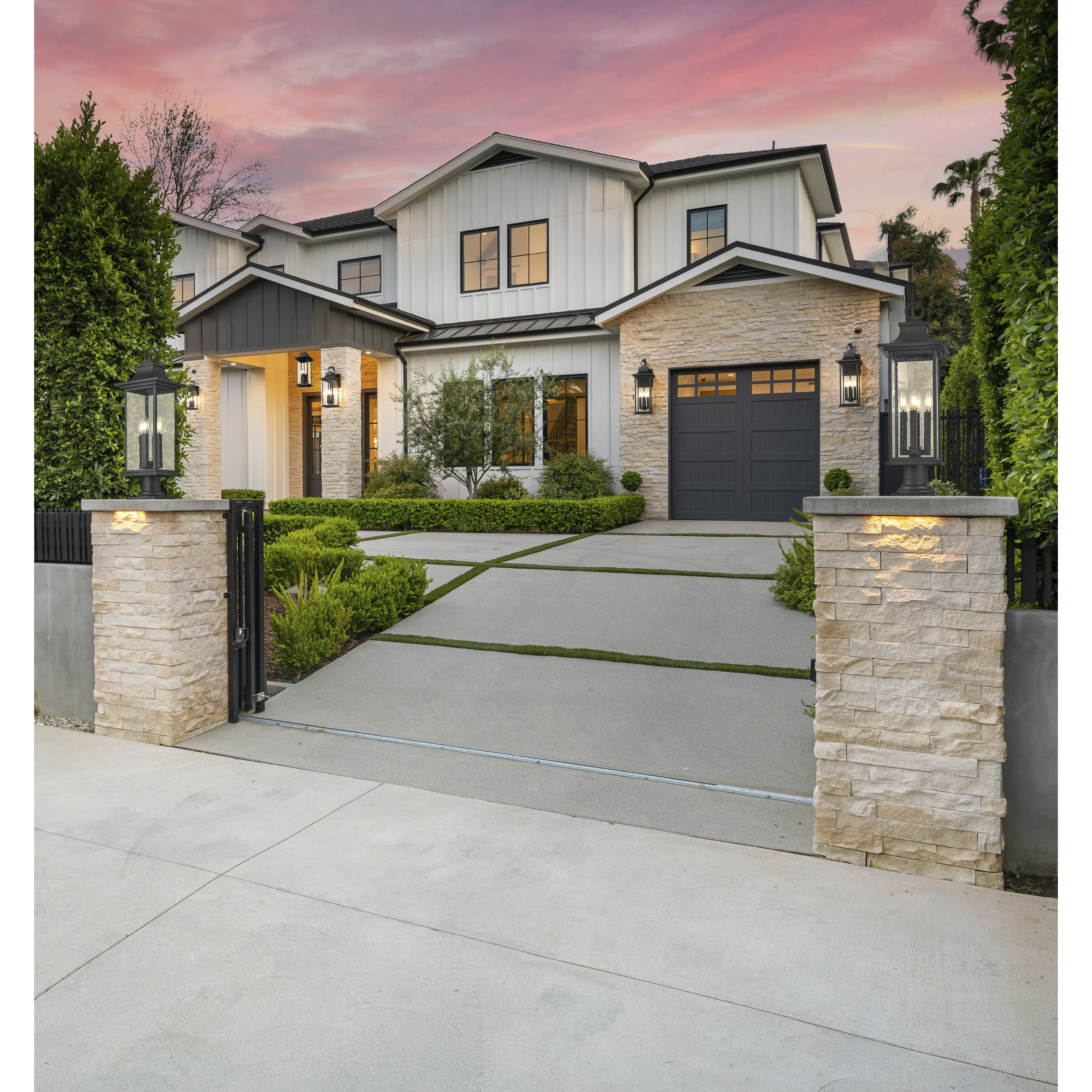 Tiberius 4 Light 27.25 inch Black Outdoor Pier Mounted Fixture in Clear Seedy Glass