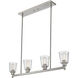 Bohin 4 Light 40 inch Brushed Nickel Linear Chandelier Ceiling Light