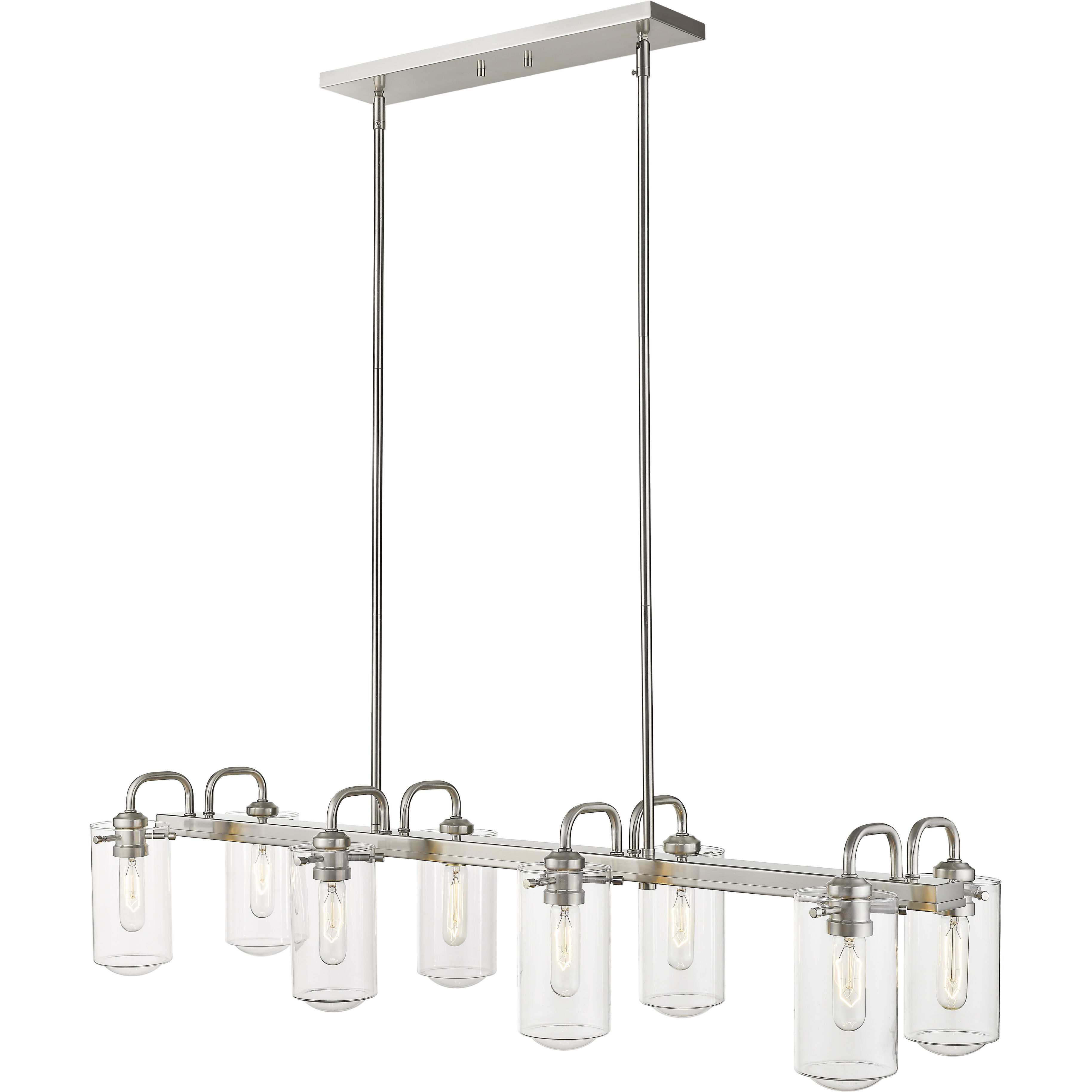 Delaney 8 Light 44 inch Brushed Nickel Linear Chandelier Ceiling Light