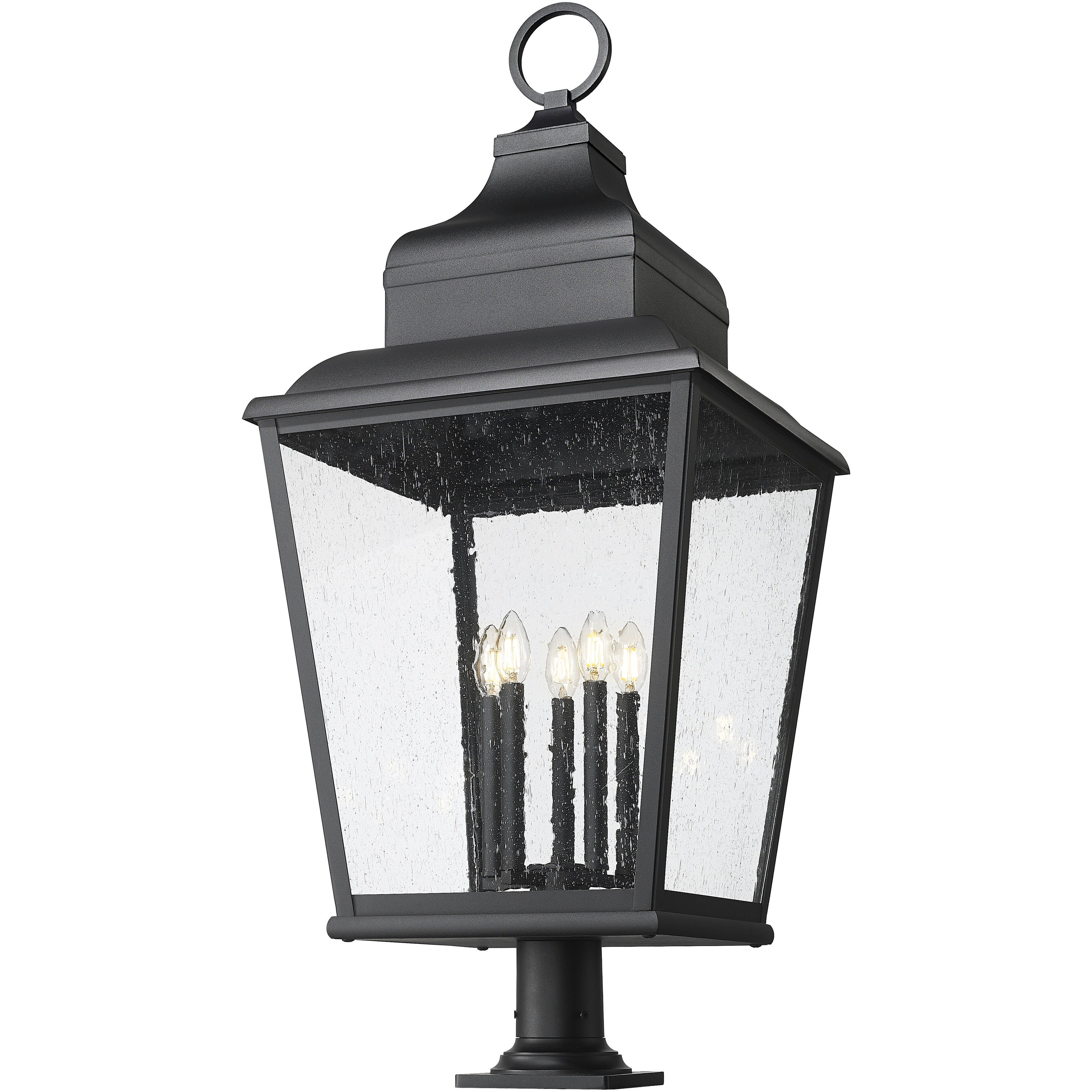Raphael 5 Light 42.75 inch Sand Black Outdoor Pier Mounted Fixture in Soft Sand Black