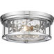 Clarion 3 Light 16 inch Polished Nickel Flush Mount Ceiling Light