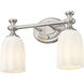 Orion 2 Light 13.75 inch Brushed Nickel Bath Vanity Light Wall Light