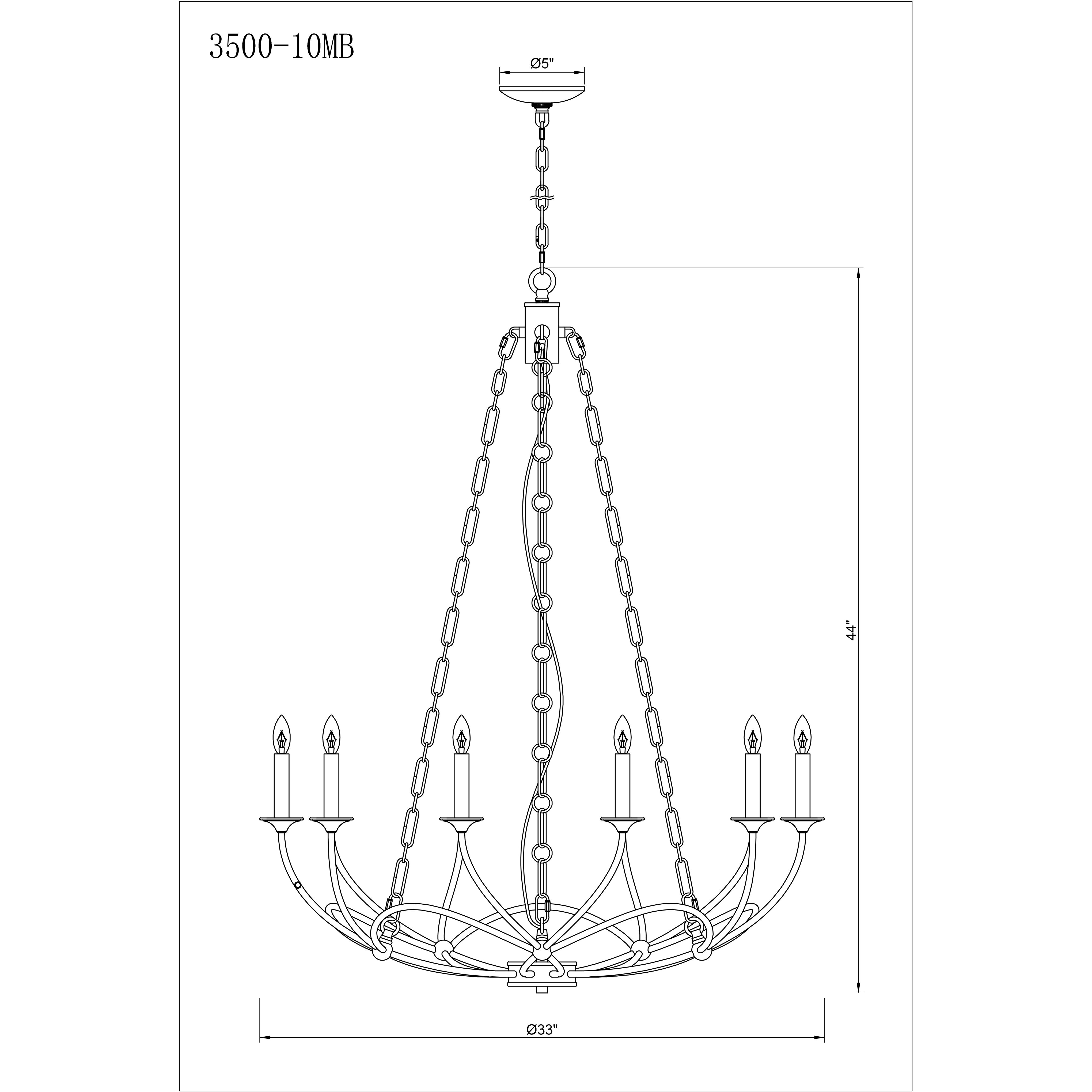 Arabella 10 Light 33 inch Matte Black Chandelier Ceiling Light
