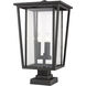 Seoul 3 Light 24.75 inch Oil Rubbed Bronze Outdoor Pier Mounted Fixture in 18.5