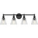 Auden 4 Light 31.75 inch Matte Black Bath Vanity Wall Light