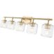 Landon 5 Light 42 inch Modern Gold Vanity Wall Light