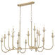 Allistair Linear Chandelier Ceiling Light in Modern Gold