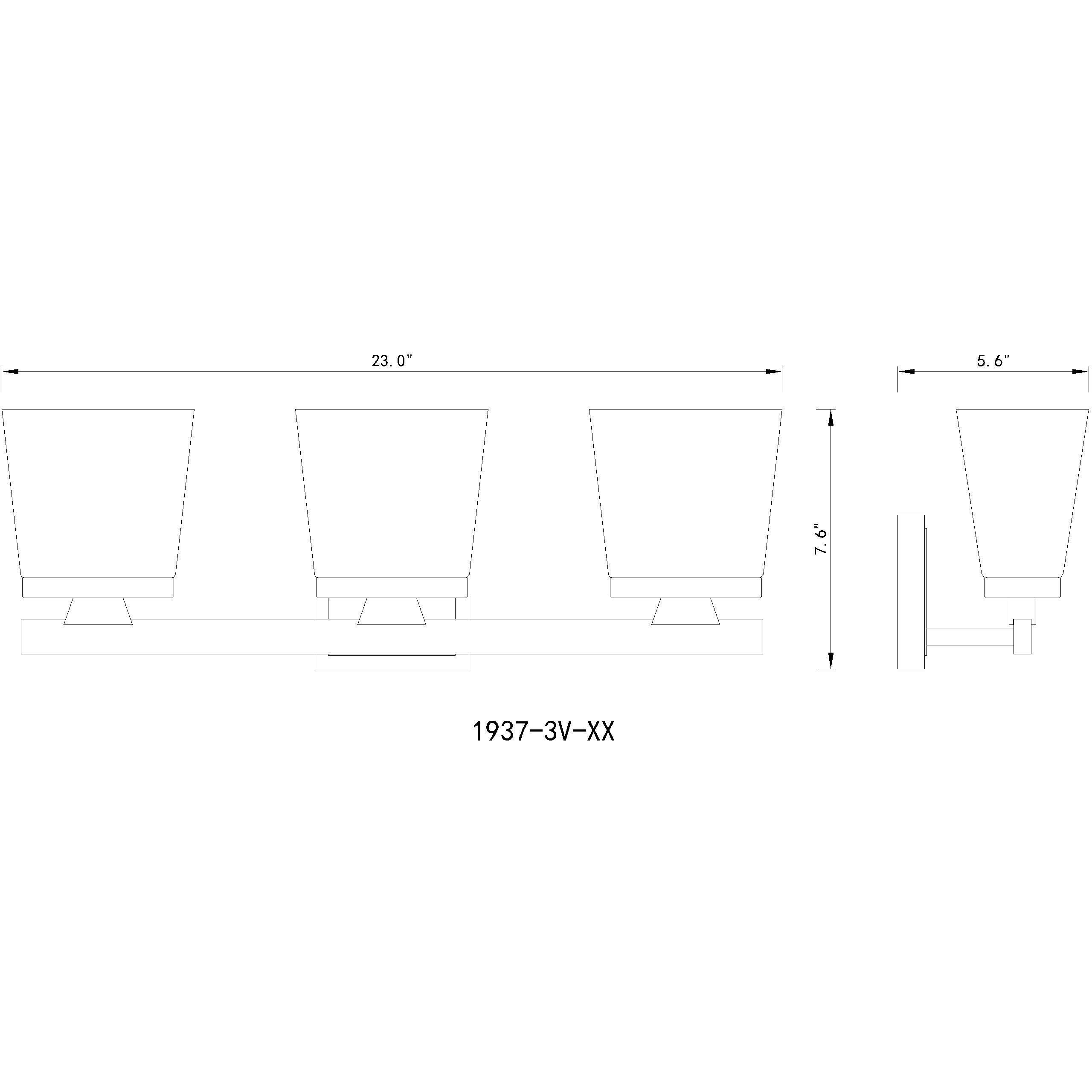 Astor 3 Light 23 inch Matte Black Vanity Wall Light