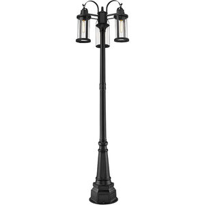 Roundhouse 3 Light 103 inch Black Outdoor Post Mounted Fixture