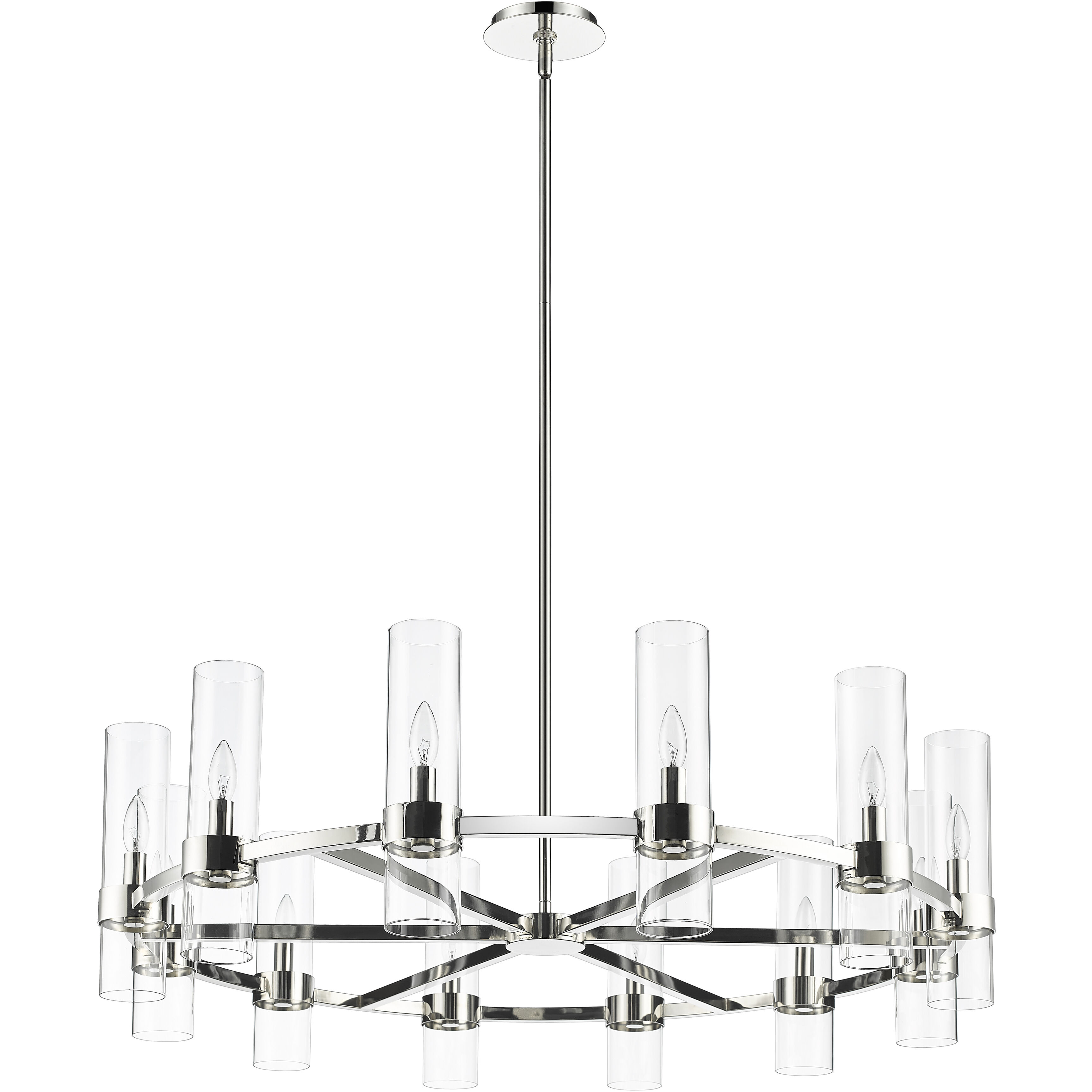 Datus 12 Light 43.5 inch Polished Nickel Chandelier Ceiling Light