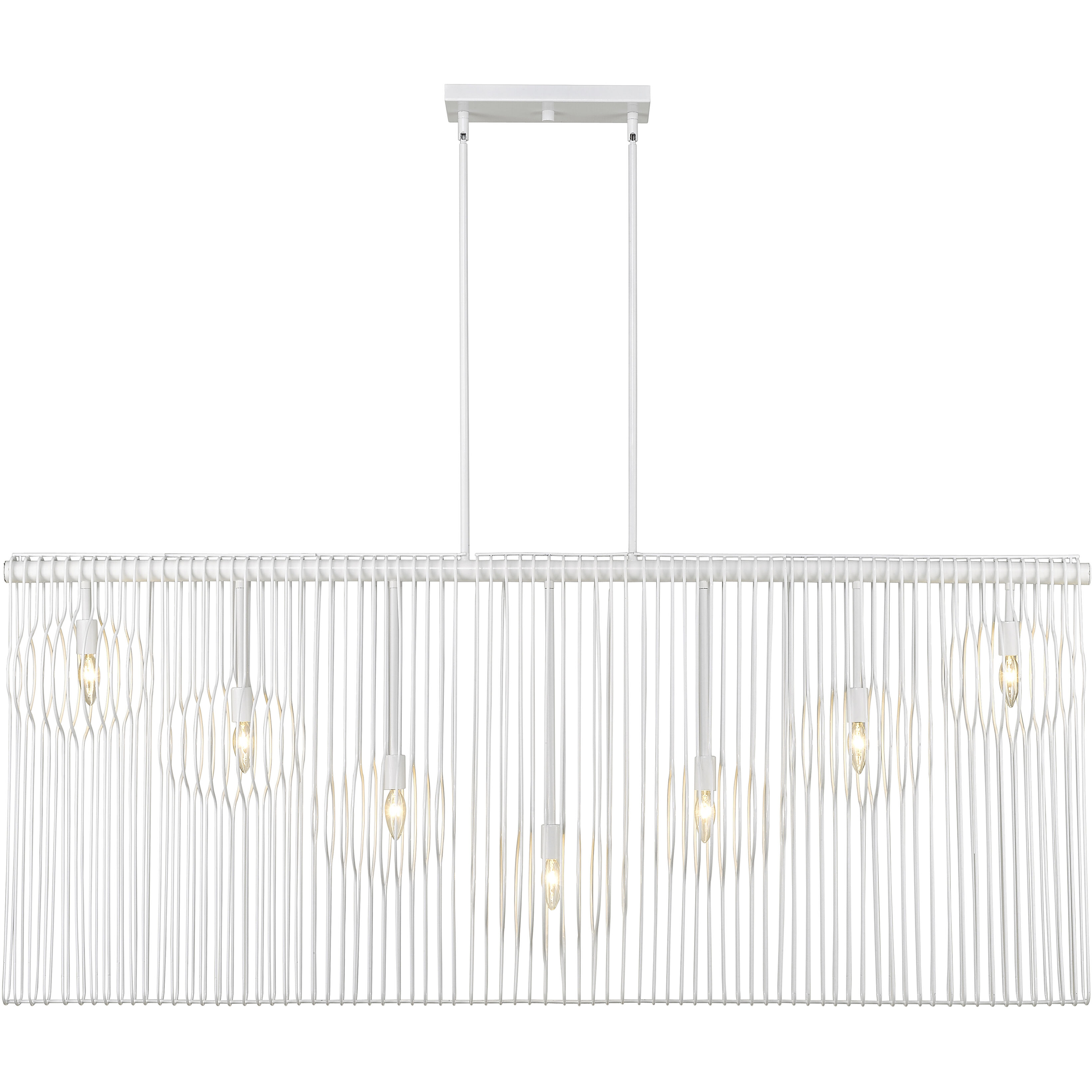 Contour 7 Light 62.75 inch White Linear Chandelier Ceiling Light
