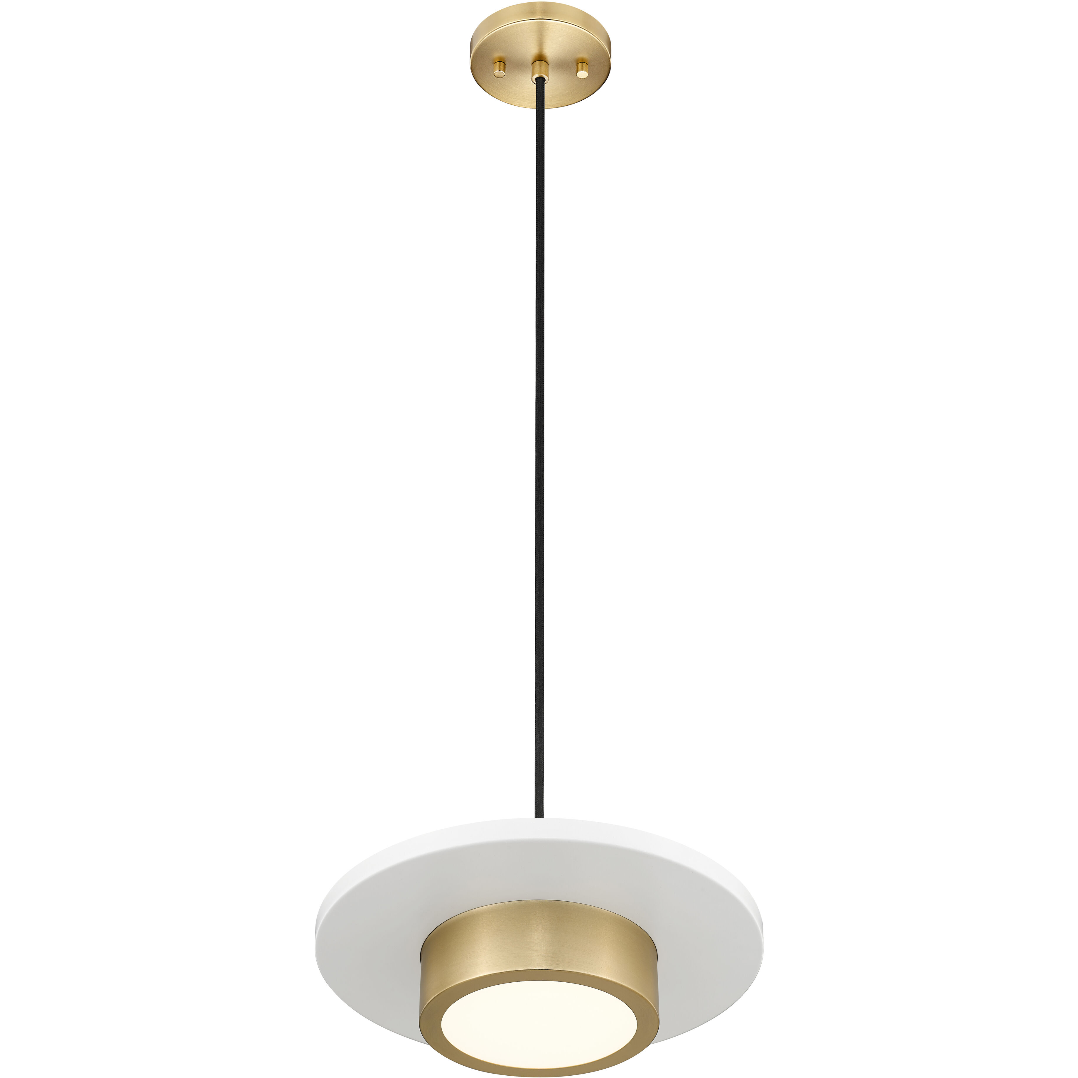 Ludo Pendant Ceiling Light in Matte White and Modern Gold