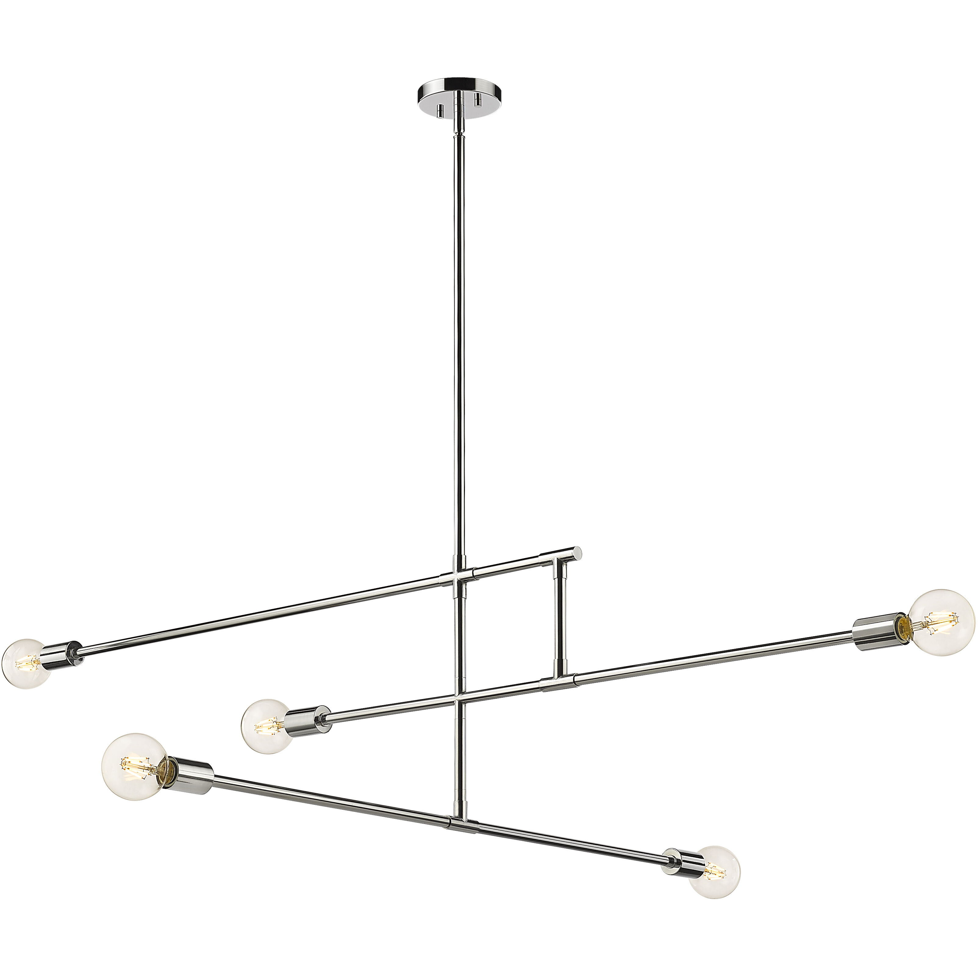 Modernist 5 Light 4.75 inch Chrome Chandelier Ceiling Light