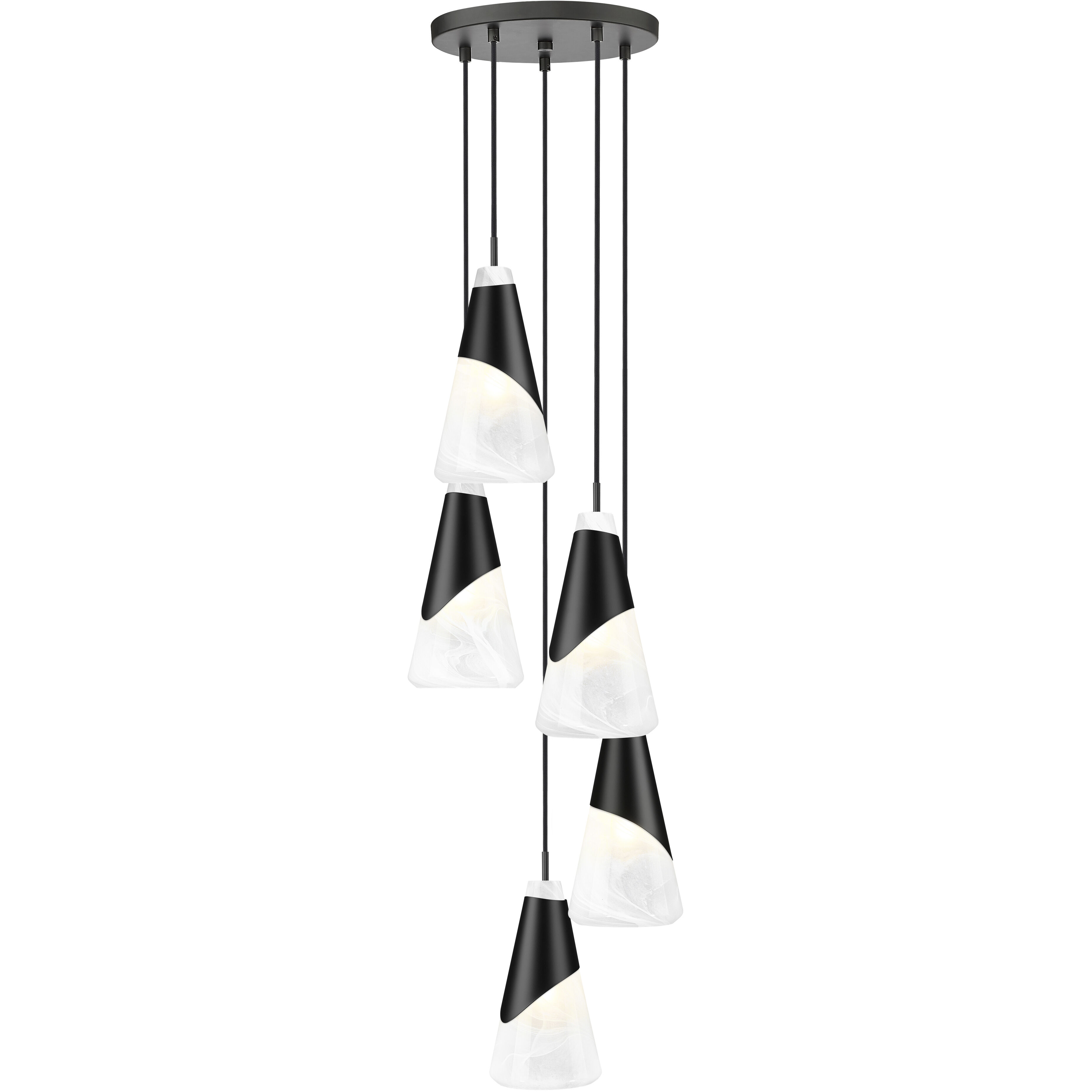 Aimie 5 Light 12 inch Matte Black Chandelier Ceiling Light