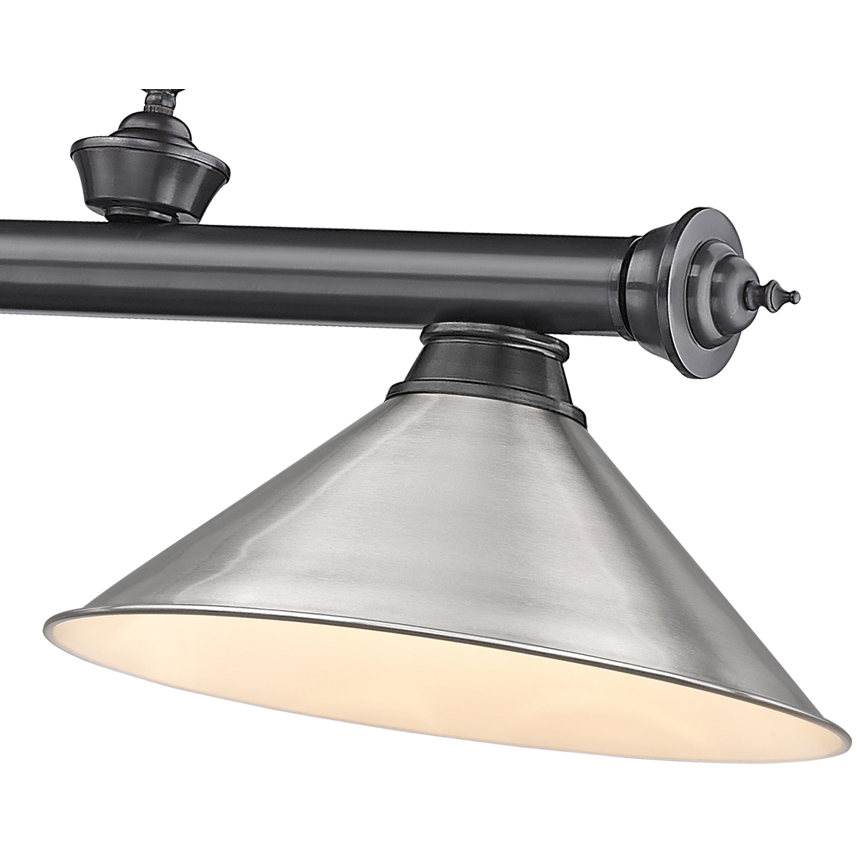 Cordon 3 Light 57.25 inch Bronze Plate Billiard Ceiling Light in Brushed Nickel Steel