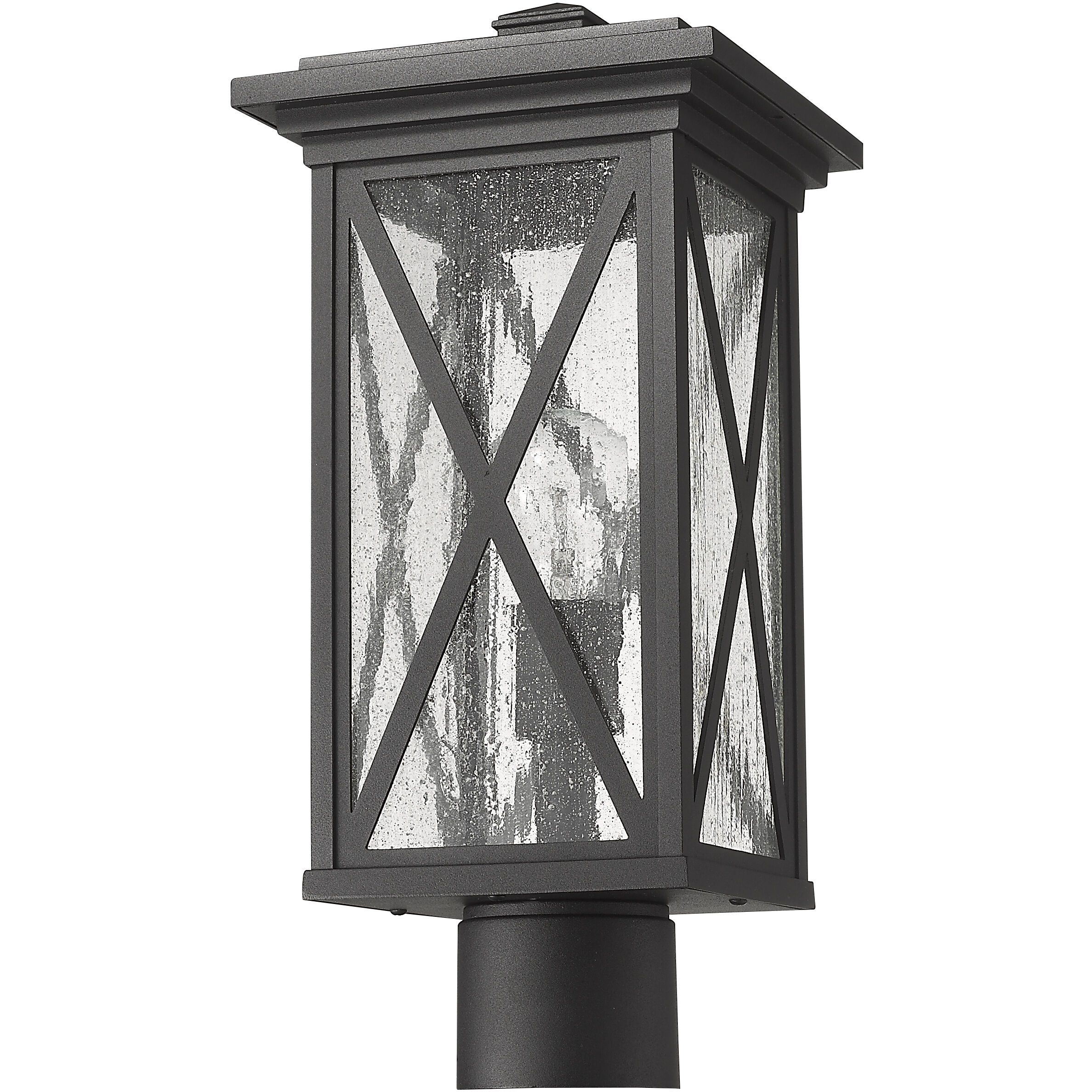 Brookside 1 Light 16.5 inch Black Outdoor Post Mount Fixture