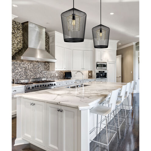 Lido 1 Light 18.5 inch Matte Black Pendant Ceiling Light