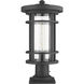 Jordan 1 Light 19.75 inch Black Outdoor Pier Mounted Fixture