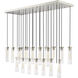 Beau 23 Light 54 inch Brushed Nickel Linear Chandelier Ceiling Light