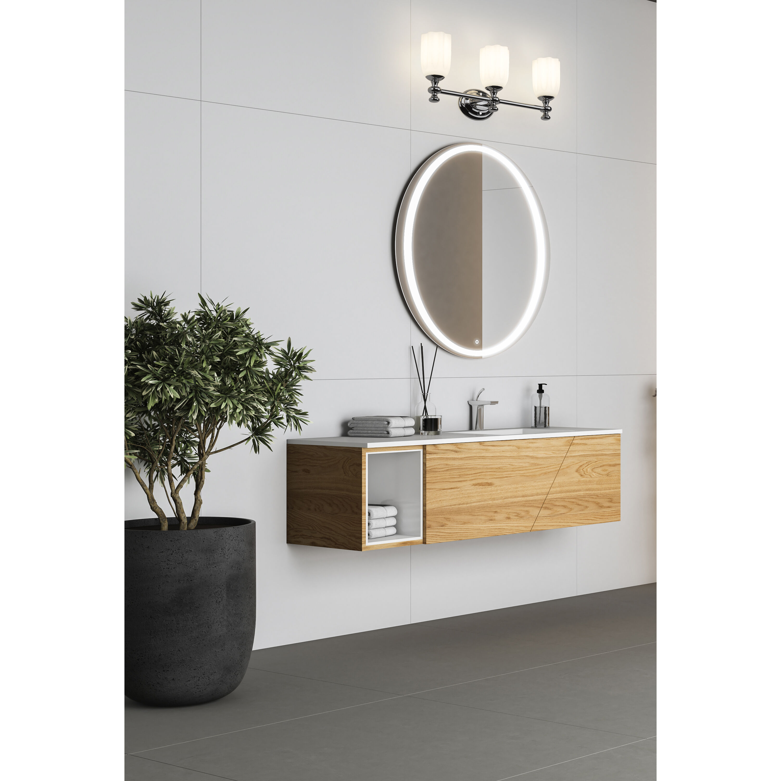 Orion 3 Light 22 inch Chrome Bath Vanity Light Wall Light