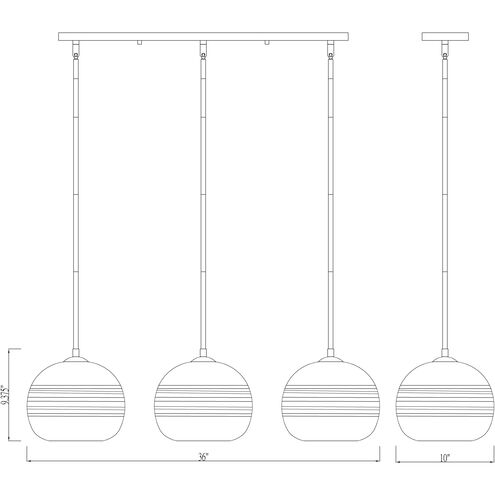 Harmony 3 Light 36 inch Olde Brass Linear Chandelier Ceiling Light