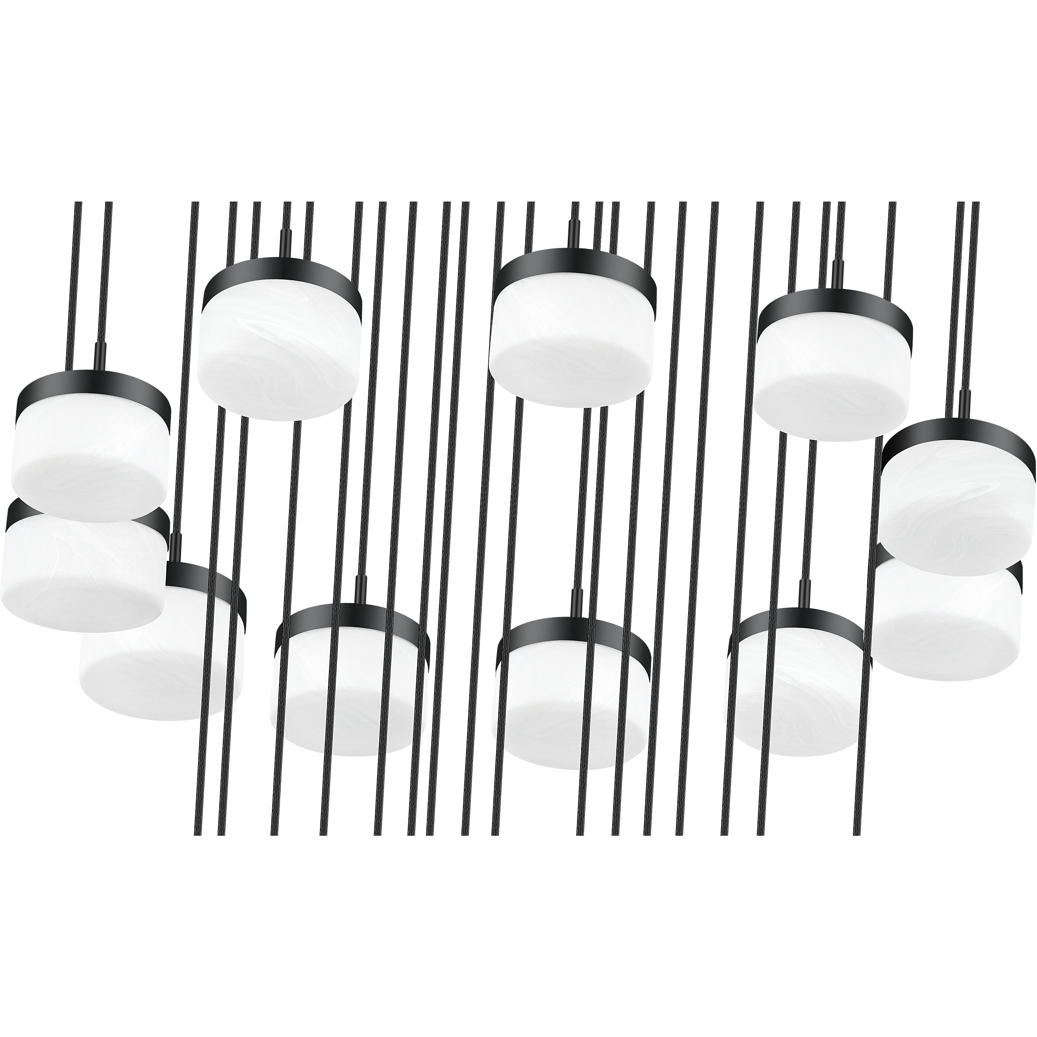 Renaud LED 40.75 inch Matte Black Chandelier Ceiling Light