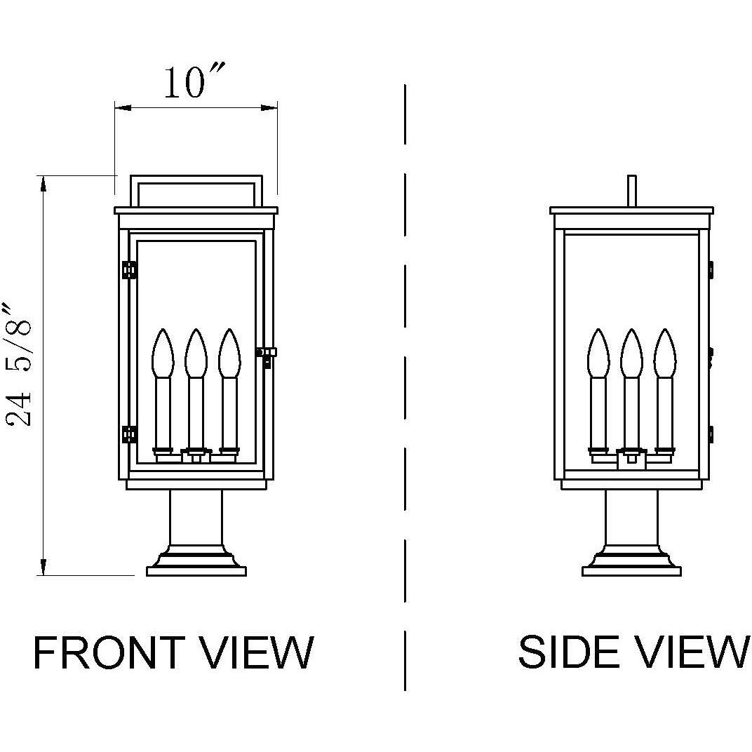 Hartwell 4 Light 24.75 inch Sand Black Outdoor Pier Mounted Fixture