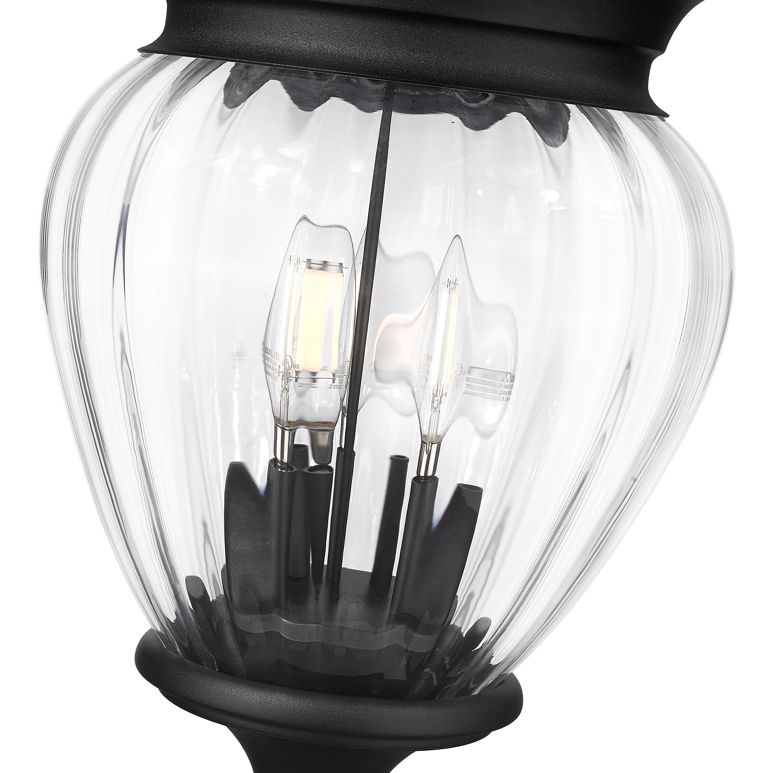 Davina 3 Light 138.25 inch Black Outdoor Post Mounted Fixture in G9