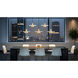 Ludo LED 51.5 inch Matte White and Modern Gold Linear Chandelier Ceiling Light